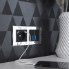 Розетка с заземлением, шторками и USB тип A+C (черный матовый) W1171708