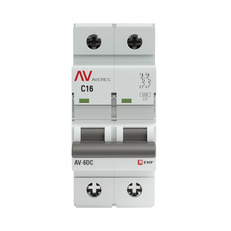 EKF Averes Автоматический выключатель AV-6 DC 2P 16A (C) 6kA