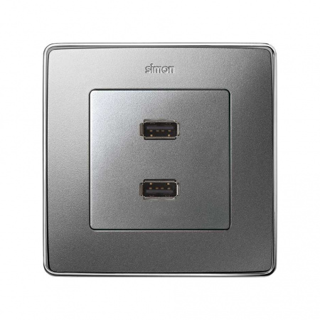 Simon 82 Detail Алюминий Накладка Розетки USB 2-ой 2.0 типа A, мама (7501090-039)