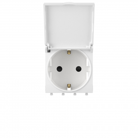 DKC Avanti Белый Розетка 2P+E со шторками IP41