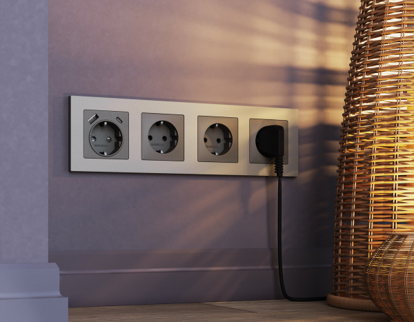 Рамка ALFA Techno (Сталь матовый) 5-ая AF220505