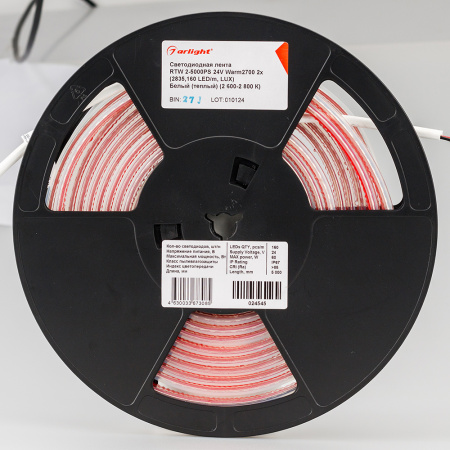 Светодиодная лента Arlight 12W/m 160LED/m 2835SMD теплый белый 5M 024545