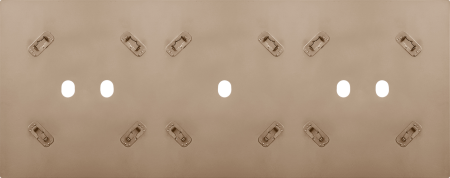 Donel Рамка тройная на 2+1+2 тумблера, тип C/D, латунь, серия N96 Superfine, DTFLA3212MB