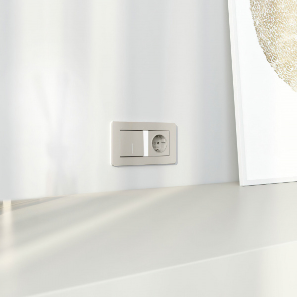 Выключатель одноклавишный с подсветкой (дымчатый) W1210104