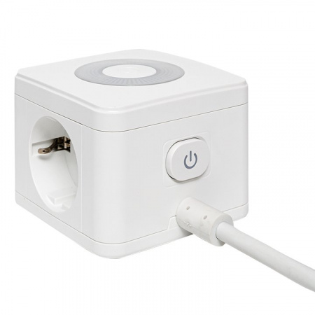 EKF PROxima Удлинитель "Куб" 2 гнезда 2USB 2,4А+Type C + Ночник 1,3 метра 1мм2