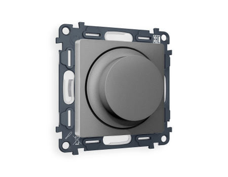 Комплект механизма светорегулятора универсального поворотно-нажимного ALFA MA655510 Антрацит серый 25-600W/LED 5-300W QUANT