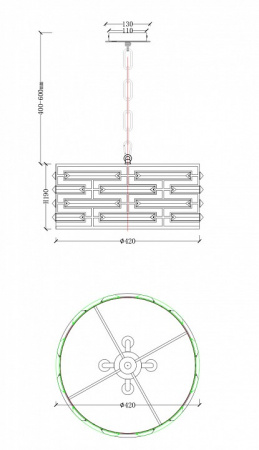 Подвесной светильник MOD067PL-04CH Maytoni Frontera