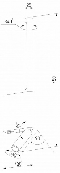Светильник настенный светодиодный Sarca LED 4000К 40111/LED графит Elektrostandard Sarca a066403 Светильник настенный светодиодный Sarca LED 4000К 40111/LED графит Elektrostandard Sarca a066403