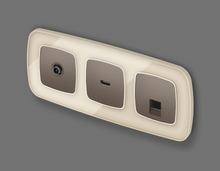 Лицевая панель OMEGA (Темная бронза матовый) для HDMI розетки QUANT OP6440