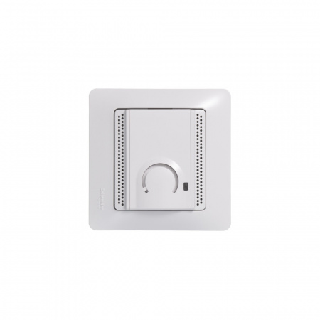 SE Glossa Бел Термостат электронный теплого пола с датчиком, 10A (в сборе с рамкой)