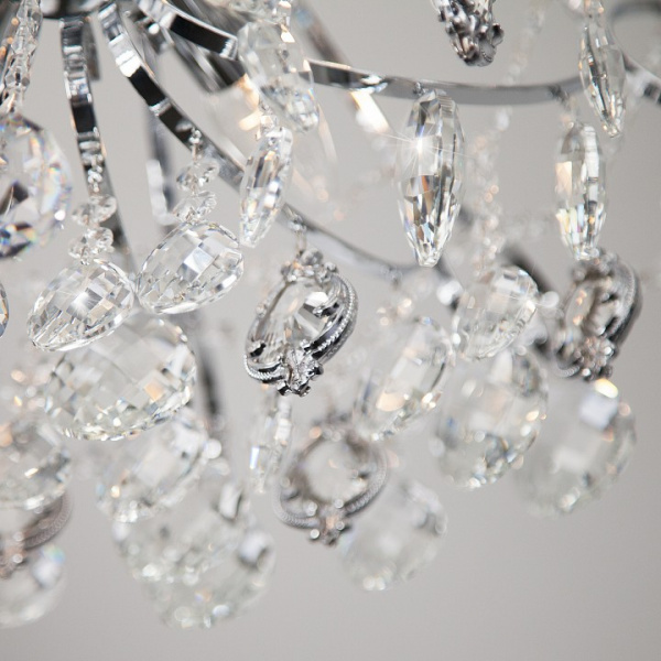 Подвесная люстра с хрусталем 10080/6 хром Eurosvet Crystal