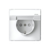 Systeme Electric ArtGallery Белый Розетка с заз.со шт.с крышк, 16А, IP44,  механизм, быстрозажим. клем.