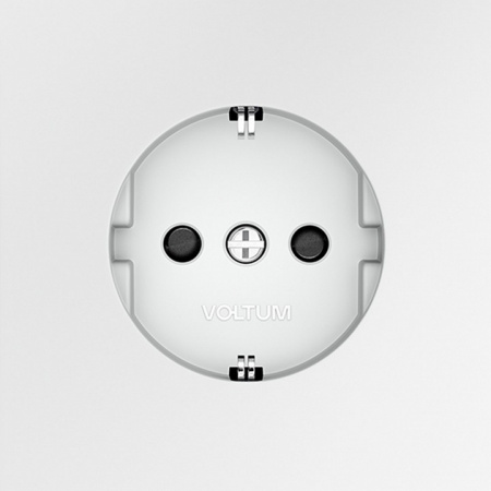 Розетка встраиваемая VOLTUM S70 с заземлением и защитными шторками, 16А, (белый матовый)