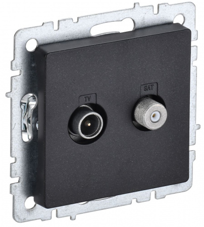 IEK BRITE Розетка двойная TV+SAT РТВ/РСп12-БрЧ черная