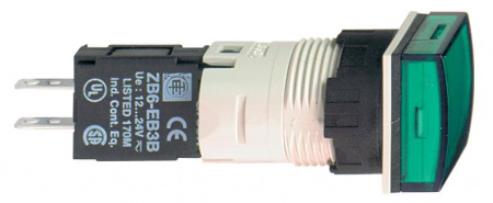 Schneider Electric XB6 Лампа сигнальная 12-24V 16мм зеленая, квадратная с подсветкой