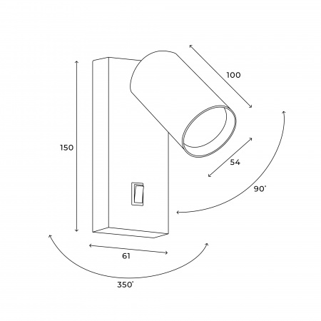 Настенный светильник Edge HSBL_0125 IP20, 35Вт, GU10, черный