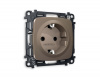Комплект механизма электрической розетки OMEGA MO636010 Темная бронза матовый с заземлением на винтовых зажимах 2P+E 16A-250V QUANT