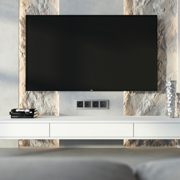 Рамка из поликарбоната на 4 поста Hammer серебряный W0042406