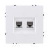Розетка двойная Ethernet RJ45 Cat.6, белый матовый Kollinger Eclipse EC-018WH