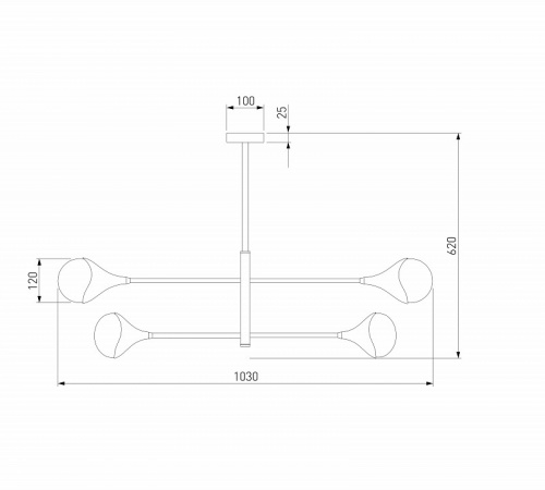 Потолочный светильник 60168/8 латунь Eurosvet Calyx