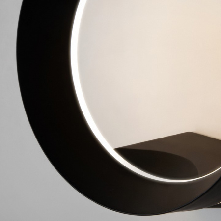 Уличный настенный светодиодный светильник Ring IP54 1710 TECHNO LED черный Elektrostandard Ring a054933