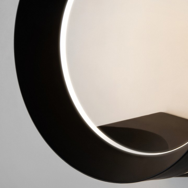 Уличный настенный светодиодный светильник Ring IP54 1710 TECHNO LED черный Elektrostandard Ring a054933