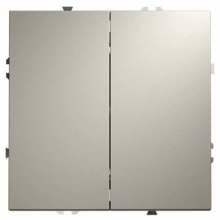 Выключатель с самовозвратом встраиваемый VOLTUM S70 двухклавишный 10А, (кашемир)