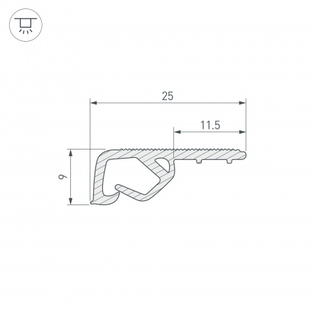 Arlight Профиль STRETCH-CEIL-TEXTILE-2600 (Пластик)
