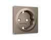 Лицевая панель ALFA (Темная бронза матовый) для электрической розетки с заземлением QUANT AP6360