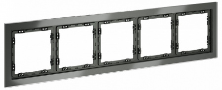 Рамка стеклянная VOLTUM S70 на 5 постов, (титан, стекло) Рамка стеклянная VOLTUM S70 на 5 постов, (титан, стекло)
