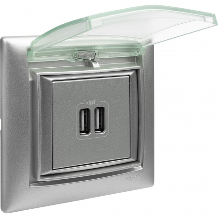 Legrand Valena Алюминий Розетка 2-ая USB