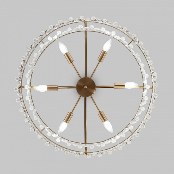 Подвесная люстра с хрусталем 60165/6 латунь Eurosvet Sophie