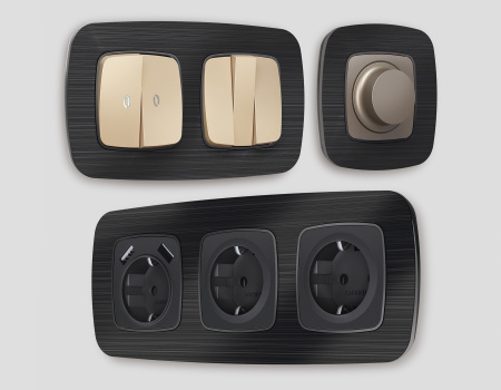 Рамка OMEGA Radian (Черный Металл шлифованный) 3-ая OF580503