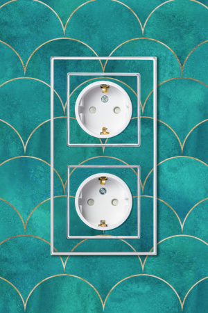 SE AtlasDesign Art Бел Розетка с/з со шторками, 16А, механизм