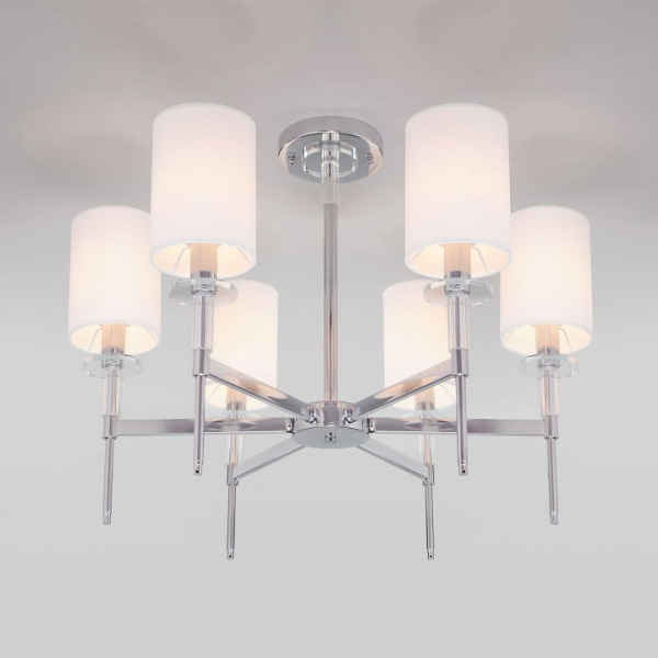 Классическая люстра с абажурами 60132/6 хром Eurosvet Brielle
