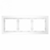 Рамка стеклянная VOLTUM S70 на 3 поста, (белый,матовый,стекло)