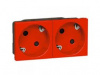 Legrand Mosaic Красный Розетка DLP Немецкий стандар т2х2К+З б/з.