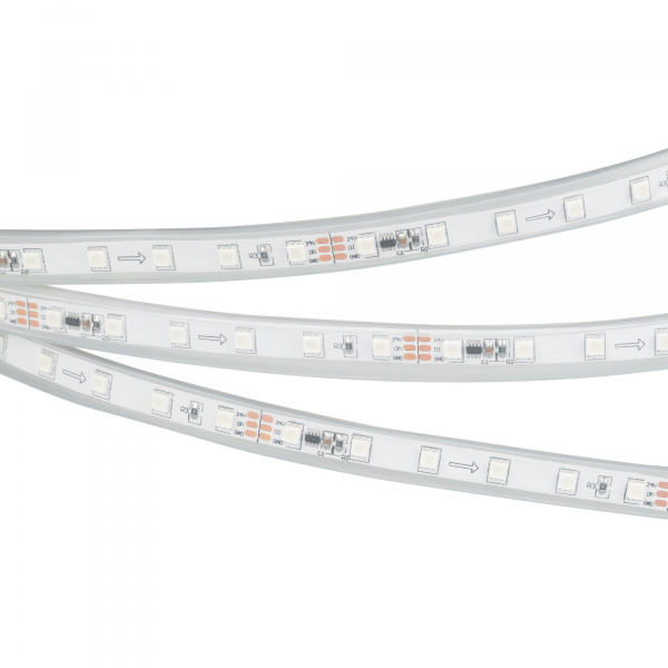 Лента герметичная SPI-PS-A120-12mm 24V RGB-PX6-BPT (23 W/m, IP67, 2835, 5m) (Arlight, бегущий огонь)