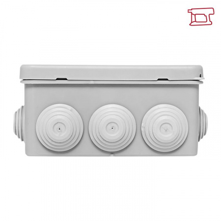 EKF PROxima Коробка распределительная КМР-030-014 с крышкой (100х100х50), 10 мембр. вводов IP55 розн.стикер