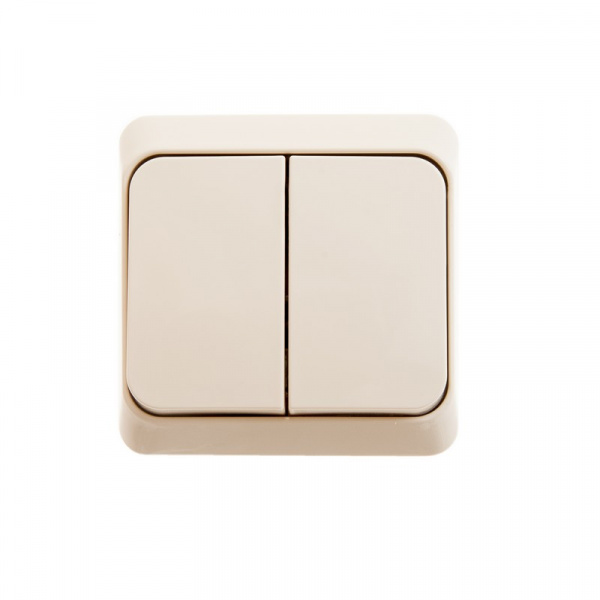 SE Этюд наруж Крем Выключатель 2-клавишный с подсветкой