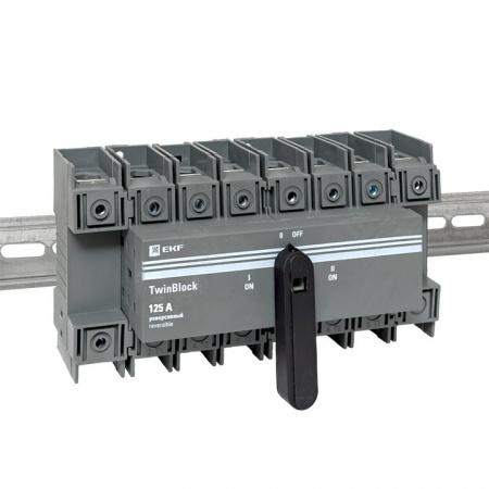 EKF Рубильник 125A 4P реверсивный c рукояткой для прямой установки TwinBlock