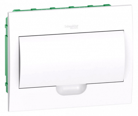 SE EASY 9 Корпус встраиваемый с белой дверью 1ряд/12мод, IP40, IK07, 63А, 2 клеммы