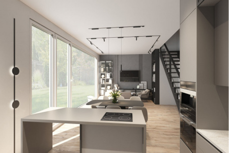 DK5350-BK Светильник для трека Air, серия Reflex 4000 со светодиодом, ?180*H23мм, 48V DC, 5W, RA?90, 120°, 4000K, IP20, черный, алюминий