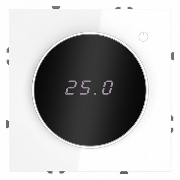 Терморегулятор электронный VOLTUM S70 с индикацией и датчиком, для теплого пола, (белый глянцевый)