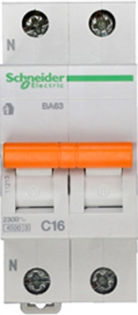 Schneider Electric Домовой ВА63 Автоматический выключатель 1P+N 16A (C) 4.5kA