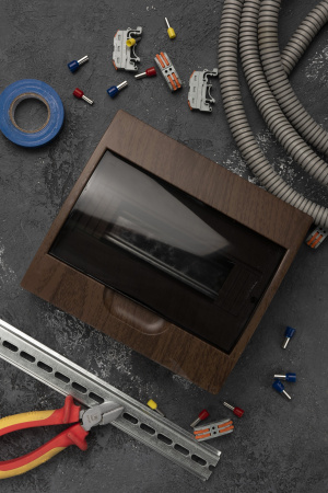 EKF PROxima Щит распределительный навесной ЩРН-П-10 темное дерево IP41