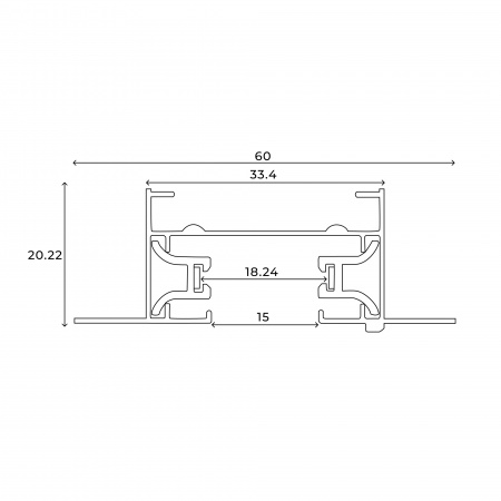 Шинопровод Skylite HSBL_0012 встраиваемый Однофазный 220В-2м, чёрный
