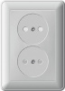 Systeme Electric Wessen 59 Бел Розетка 2-ая б/з (в сборе, с рамкой)