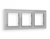 Рамка ALFA Platos (Серебро Стекло органическое) 3-ая AF330403