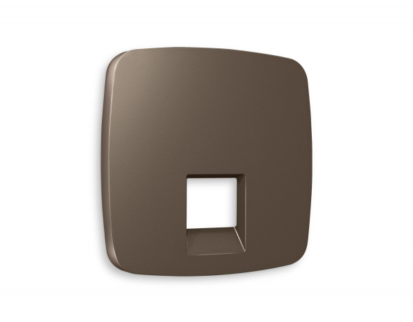 Лицевая панель OMEGA (Темная бронза матовый) для компьютерной/телефонной розетки RJ-45/RJ-11 QUANT OP6420